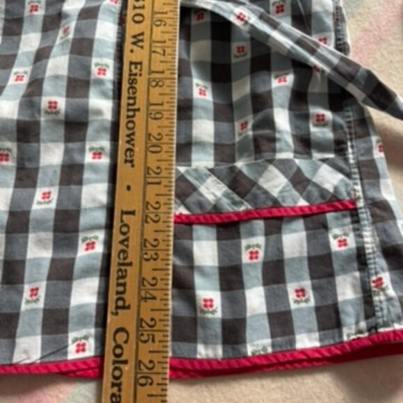 Vintage 70s handmade check cobblers smock full apron - Picture 9 of 11